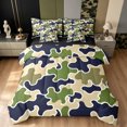 thumbnail image 1 of Manfei Retro Camouflage Twin Bedding, Contemporary Art Camo Bedding Comforter Set, Tan Green, Black Reversible, 7-Piece, 1 of 6