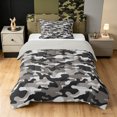 thumbnail image 1 of Manfei Retro Camouflage Twin Comforter Sets, Contemporary Art Camo Bedding Set, Urban Gray, Gray Reversible, 2 Pieces, 1 Comforter and 1 Pillowcase, 1 of 7
