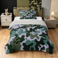 thumbnail image 1 of Manfei Retro Camouflage Twin Comforter Sets, Mid Century Camo Bedding Set, Gray Green, Gray Reversible, 2 Pieces, 1 Comforter and 1 Pillowcase, 1 of 7