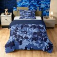 thumbnail image 1 of Manfei Retro Camouflage Twin Comforter Sets, Vintage Camo Bedding Set, Sky Blue, Blue Reversible, 2 Pieces, 1 Comforter and 1 Pillowcase, 1 of 7