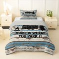 thumbnail image 1 of Manfei Retro Camper Twin Comforter Sets,Rustic Farmhouse Cabin Bedding Set,Brown Blue,Light Gray Reversible,2 Pieces,1 Comforter and 1 Pillowcase, 1 of 7