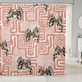 thumbnail image 1 of Manfei Retro Cheetah Bow Shower Curtain 72Wx72L,Geometric Grid Bathroom Curtain, 1 of 5