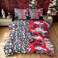 thumbnail image 1 of Manfei Retro Cheetah Camo Twin Bedding, Countryside Animal Print Bedding Comforter Set, Gray Crimson, Black Reversible, 7 Pieces, 1 of 6