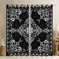 thumbnail image 1 of Manfei Retro Damask Flower Curtains Pack of 2 (42x84 Each),Vintage Floral Curtains Blackout,Black White Bedroom Curtains For Boys,Microfiber Bedroom Decor, 1 of 6