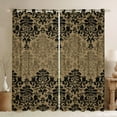 thumbnail image 1 of Manfei Retro Damask Print Curtains Pack of 2 (42x84 Each),Vintage Baroque Flower Curtains Blackout,Gold Black Bedroom Curtains For Men Women,Ultra Soft Home Decor, 1 of 6