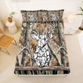thumbnail image 1 of Manfei Retro Deer Camouflage Fitted Sheet Full, Branches Camo Bed Set, Desert Tan, 3 Pieces, 1 Fitted Sheet and 2 Pillowcases, 1 of 6