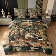 thumbnail image 1 of Manfei Retro Duck Camo Queen Bedding, Countryside Camouflage Bedding Comforter Set Queen, Desert Tan, Black Reversible, 7 Pieces, 1 of 6