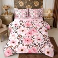 thumbnail image 1 of Manfei Retro Floral Leopard Print Full Size Bedding Sets 7 Pieces,Watercolor Flowers Full Size Bed in a Bag,Reversible, 1 of 6