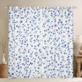 thumbnail image 1 of Manfei Retro Flower Blackout Curtains Set of 2 (52x84 Each),Rustic Plant Window Curtains,White Blue Curtains and Drapes For Men Women,Ultra Soft Home Decor, 1 of 6