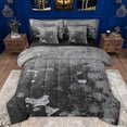 thumbnail image 1 of Manfei Retro Geometric 7-Piece Bedding Comforter Set,Splashing Ink King Bedding Sets,Gray Black Bed Sheets For Boys Girls,Microfiber Bedroom Decor Reversible, 1 of 8