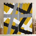 thumbnail image 1 of Manfei Retro Geometric Line Blackout Curtains Set of 2 (52x84 Each),Modern Abstract Art Window Curtains,Gray Black Yellow Curtains and Drapes For Men Women,Ultra Soft Home Decor, 1 of 6