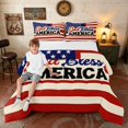 thumbnail image 1 of Manfei Retro God Bless America Print Queen Comforter Set, USA Flag Comforter Sets Queen, Red White Blue, Navy Reversible 3pcs, 1 Comforter and 2 Pillowcases, 1 of 6