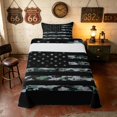 thumbnail image 1 of Manfei Retro Green Gray Camo American Flag Twin Sheets, Cool Patriotic Independence Day Bedding, Black Reversible 3-Piece (1 Flat Sheet, 1 Fitted Sheet and 1 Pillowcase), 1 of 6
