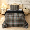 thumbnail image 1 of Manfei Retro Grid Twin Comforter Sets,Classic Plaid Bedding Set,Brown Blue Pink,Black Reversible,2pcs,1 Comforter and 1 Pillowcase,2pcs,1 Comforter and 1 Pillowcase, 1 of 7