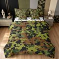 thumbnail image 1 of Manfei Retro Mosaic Camo Twin Bedding, Old Fashion Style Bedding Comforter Set, Olive Green, Gamepad Reversible, 7 Pieces, 1 of 6