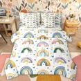 thumbnail image 1 of Manfei Retro Multicolor Rainbow 7-Piece Twin Bedding Sets,Boho Style Bedding Comforter Set,Colorful Heart Print Sheet Sets For Kids,Luxury Bedroom Decor Reversible, 1 of 8