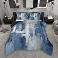 thumbnail image 1 of Manfei Retro Oil Painting Bedding Comforter Set 2pcs, Abstract Watercolor Art Twin Comforter Sets, Blue Gray Ombre Bedding Set, Luxury Bedroom Decor, 1 of 8