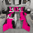 thumbnail image 1 of Manfei Retro Oil Painting Full Size Comforter Sets 3-Piece, Abstract Watercolor Art Bedding Comforter Set, Hot Pink Gray Ombre Bedding Sets, Luxury Bedroom Decor, 1 of 8