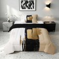 thumbnail image 1 of Manfei Retro Oil Painting Twin Comforter Sets, Black White Gold Ombre Bedding Set, Black Reversible 2 Pieces, 1 Comforter and 1 Pillowcase, 1 of 6