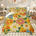 thumbnail image 1 of Homewish Retro Orange Flower Full Size Comforter Sets, Cartoon Groovy Daisy Bedding Comforter Set, Teens Kids Boys Girls Reversible Bedding Sets, Super Cozy Room Decor, 3-Piece, 1 of 8