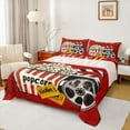 thumbnail image 1 of Manfei Retro Popcorn Cinema Bed Sheets,Moive Time King Sheets,Red Black Sheet Set For Kids,Ultra Soft Home Decor,4-Piece, 1 of 7
