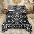 thumbnail image 1 of Manfei Retro Rustic Aztec Bedding Comforter Set,Vintage Boho Tribal Twin Comforter Sets,Gray Black Bedding Set For Men Women,Breathable Home Decor Reversible,2-Piece, 1 of 9