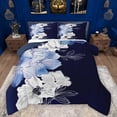 thumbnail image 1 of Manfei Retro Rustic Floral Bedding Comforter Set,Abstract Minimalist Art Twin Comforter Sets,White Blue Bedding Set For Girl,Microfiber Bedroom Decor Reversible,2 Pieces, 1 of 8