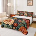 thumbnail image 1 of Manfei Retro Rustic Flower Bed Sheets,Natural Plant King Sheets,Orange Green Black Sheet Set For Girls Kids,Super Cozy Room Decor,4 Pieces, 1 of 7