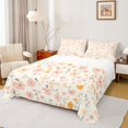 thumbnail image 1 of Manfei Retro Rustic Flower Twin Sheet Sets,Country Floral Twin Fitted Sheet,Beige Pink Orange Flat Sheet For Girls Kids,Microfiber Bedroom Decor,3-Piece, 1 of 7