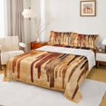 thumbnail image 1 of Manfei Retro Splatter Ink Queen Sheet Sets,Geometric Stripe Flat Sheet,Orange Brown Queen Fitted Sheet For Adults,Breathable Home Decor,4-Piece, 1 of 7