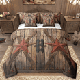 thumbnail image 1 of Manfei Retro Star Bedding Comforter Set 7 Pieces, Vintage Brown Queen Bedding Sets, Rustic Barn Door Queen Sheet Sets, Cowboy Ultra Soft Home Decor, 1 of 8