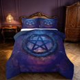 thumbnail image 1 of Manfei Retro Stars Print Full Size Comforter Sets,Abstract Geometric Bedding Comforter Set,Blue Purple,Navy Blue Reversible,3pcs,1 Comforter and 2 Pillowcases, 1 of 7