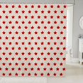 thumbnail image 1 of Manfei Retro Stars Shower Curtain 72Wx72L,Cute Cartoon Themed Bathroom Curtain,Red Cream, 1 of 5