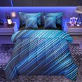 thumbnail image 1 of Manfei Retro Strieps Lines 7pcs Bedding Comforter Set,Modern Abstract Geometric Queen Bedding Sets,Blue Striped Queen Sheet Sets For Men Women,Ultra Soft Home Decor Reversible, 1 of 8
