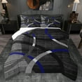 thumbnail image 1 of Manfei Retro Striped Pattern Bedding Comforter Set,Modern Abstract Geometric Twin Comforter Sets,Black Gray Bedding Set For Teens,Luxury Bedroom Decor Reversible,2 Pieces, 1 of 8