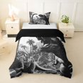 thumbnail image 1 of Manfei Retro T-Rex Twin Duvet Cover,Wild Dinosaur Animals Twin Bedding,Gray Black,Black Reversible,1 Duvet Cover and 1 Pillowcase, 1 of 6