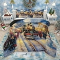 thumbnail image 1 of Manfei Retro Train Full Size Comforter Sets,Cute Cartoon Snowman Bedding Comforter Set,Merry Christmas Bedding Sets For Kids,Super Cozy Room Decor Reversible,3-Piece, 1 of 9