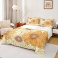 thumbnail image 1 of Manfei Retro Western Flower Bed Sheets for Female, Orange Groovy Daisy Floral King Sheets, Plant Botanical Sheet Set, Microfiber Bedroom Decor, 4pcs, 1 of 7