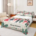 thumbnail image 1 of Manfei Retro Xmas Nutcracker Twin Sheet Sets,Berry Christmas Flower Twin Fitted Sheet,Green Red Beige Flat Sheet For Girls Kids,Breathable Home Decor,3pcs, 1 of 7