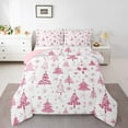 thumbnail image 1 of Manfei Retro Xmas Tree Bedding Comforter Set,Merry Christmas Twin Comforter Sets,Pink White Bedding Set For Girls Kids,Super Cozy Room Decor Reversible,2 Pieces, 1 of 7