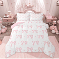 thumbnail image 1 of Manfei Ribbon Bow Bowtie Bedding Comforter Set,Pink Loves Print Twin Comforter Sets,Princess Bowknot Bedding Set For Child,Ultra Soft Home Decor Reversible,2-Piece, 1 of 8