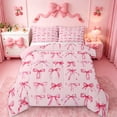 thumbnail image 1 of Manfei Ribbon Bow Tie Bedding Twin Comforter Set,Princess Bowknot Down Comforter,Pink Bedding Sets Twin with Comforter,Lightweight Room Decorative Reversible,2 Pieces, 1 of 8