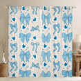 thumbnail image 1 of Manfei Ribbon Bow Tie Curtains Pack of 2 (42x84 Each),Princess Bowknot Curtains Blackout,Blue Beige Loves Bedroom Curtains,Lightweight Room Decorative, 1 of 6