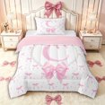 thumbnail image 1 of Manfei Ribbon Bow Tie Letter C Monogrammed Twin Comforter Sets 3-Piece for Teens Girls,Kids Cute Bowknot Pearl Bedding Set,Pink Reversible,Super Cozy Room Decor, 1 of 6