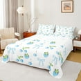 thumbnail image 1 of Manfei Ribbon Bowknot Bowtie Bed Sheets Twin,Cherry Strawberry Bedding Sets Twin Size,Blue White Green Sheet Set Twin For Girl,Breathable Bedroom Decor,3 Pieces, 1 of 7