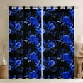 thumbnail image 1 of Manfei Romantic Blue Rose Black Out Curtains, Western Valentines Day Curtains Pack of 2 (42x63 Each), Teens Adult Men Women Bedroom Curtains, Window Curtains Bedroom Decor, 1 of 6