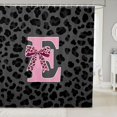 thumbnail image 1 of Manfei Romantic Bowtie Monogram E Shower Curtain 72Wx78L,Leopard Print Bath Curtain,Light Gray, 1 of 5