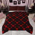 thumbnail image 1 of Manfei Romantic Couple Lover 3 Pieces Queen Comforter Set for Female Men Teens,Red Love Heart Print Ultra Soft Bedding Sets,Valentine's Day Bedding Comforter Set,Ultra Soft Home Decor, 1 of 8