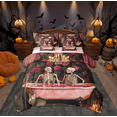 thumbnail image 1 of Manfei Romantic Couple Skull Twin Bedding Sets 7-Piece for Adult, Vintage Pink Rose Flower Bedding Comforter Set, Halloween Theme Reversible Sheet Sets, Ultra Soft Home Decor, 1 of 7