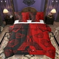 thumbnail image 1 of Manfei Romantic Eiffel Tower 7-Piece Twin Bedding Sets, Valentines Day Bedding Comforter Set, Black Red Love Heart Sheet Sets, Lightweight Room Decor, 1 of 8